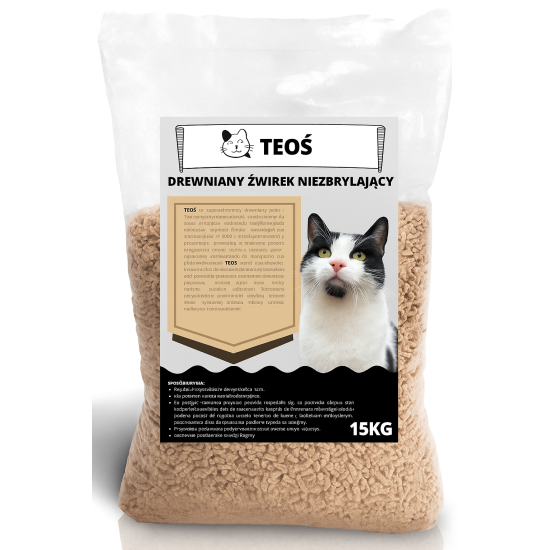ŻWIREK DREWNIANY PELLET DLA KOTA KRÓLIKA ŚWINKI 15KG JASNY